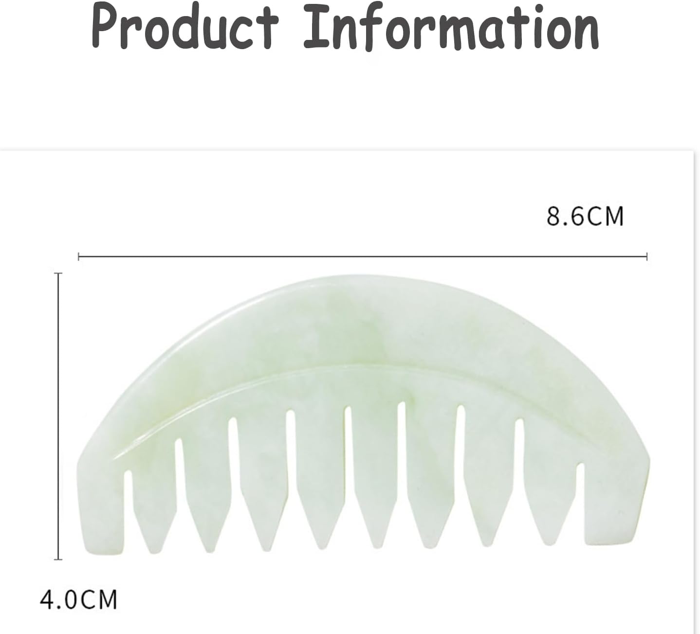 BoAn Natural Jade Head Massager, 2 Pcs Multi-Functional Massager for Head Caring and Acupoint Treatment, Guasha Scraping Scalp Comb