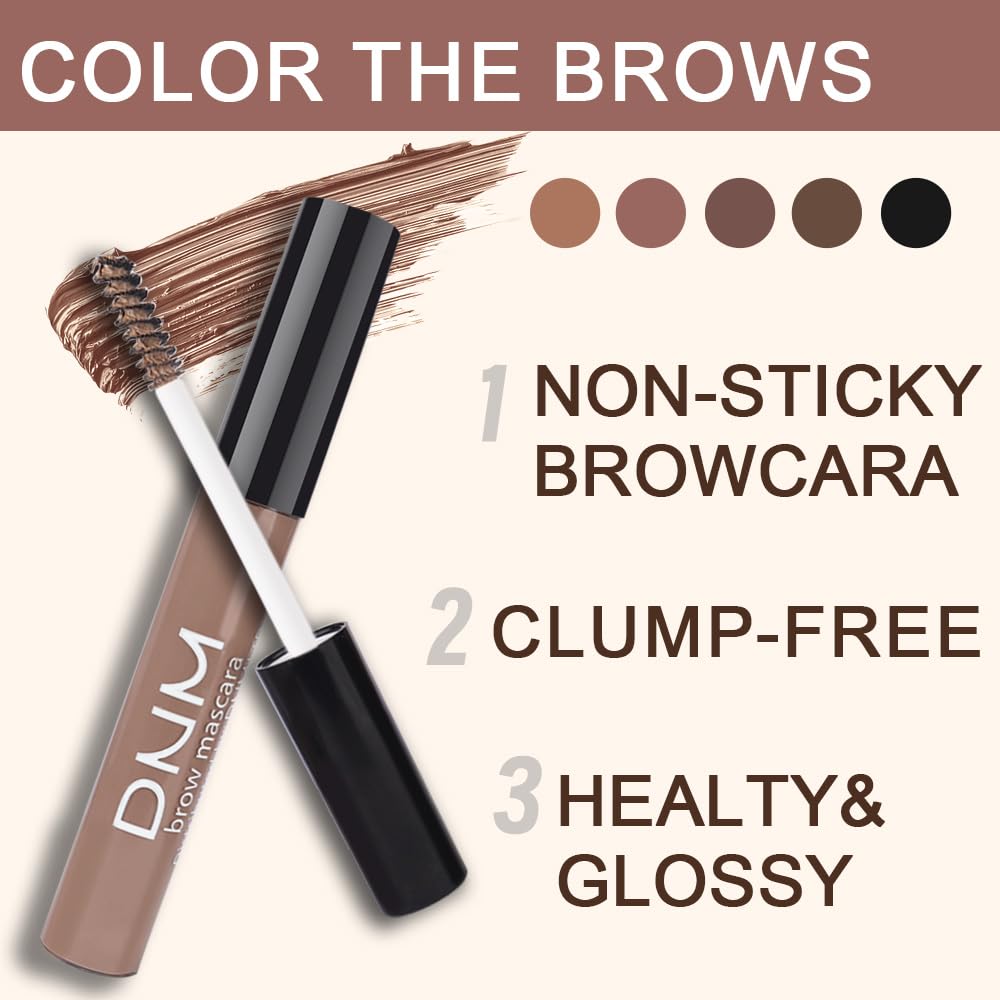 Kaely 2Pcs Eyebrow Gel Waterproof,Longwear Tinted Eye Brow Mascara,Eyebrow Color Makeup kit,maquillaje gel para cejas a prueba de agua,Long Lasting Eyebrows Vegan cosmetics,02 Chocolate