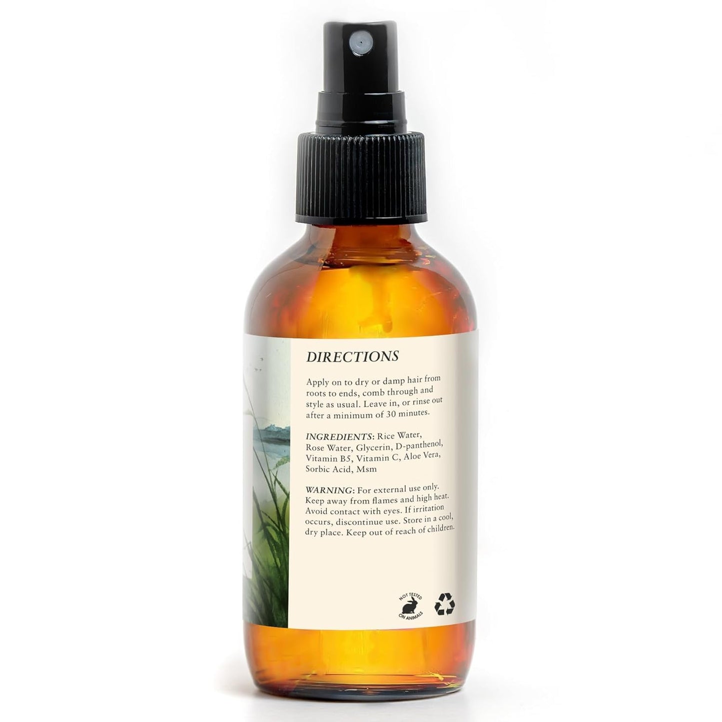 Rice Water for Hair Growth – Fermented Leave-In Spray for Thicker, Longer, Shinier Hair – Split End Repair & Dry Scalp Treatment – Curly, Straight, Fine & Thick Types – 4oz, 2-Pack