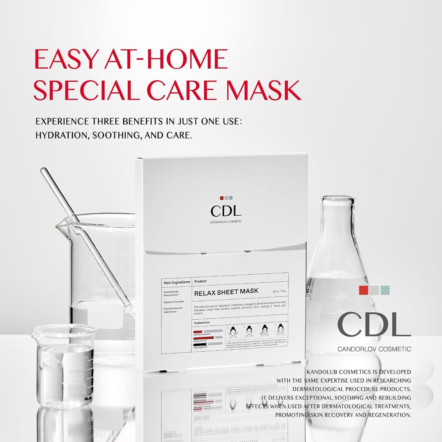 Relax Sheet Mask, 25mlx5pcs, Soothing Cooling Face Mask, Reduces Redness Swelling, Moisturizing Sheet Mask, Irritation-Free with Natural Ingredients with Pumpkin Extract & Dragon’s Blood