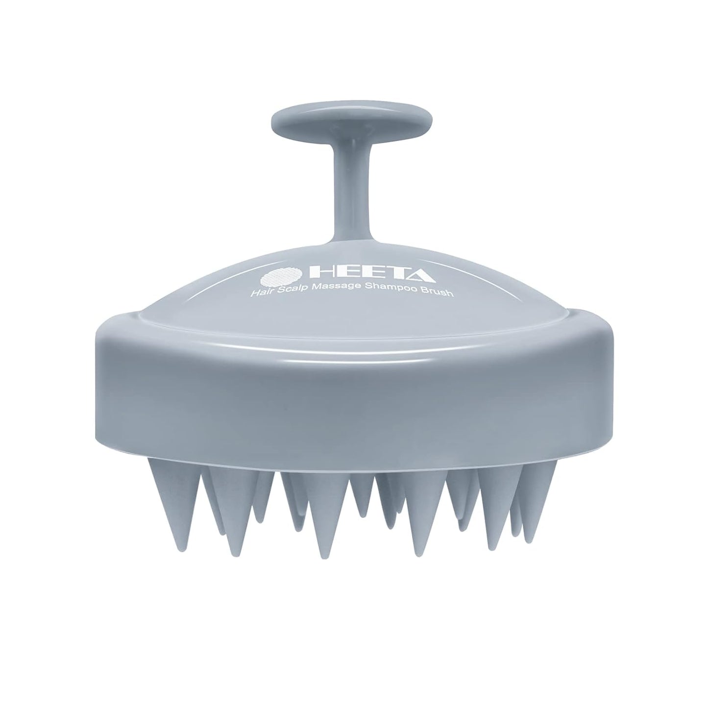 HEETA Scalp Massager Hair Growth, Soft Silicone Scalp Scrubber Shampoo Brush for Exfoliation, Dandruff Removal Head Massage Stress Relax, Wet & Dry Use for Thick Thin Curly Hair Care, Sky Gray
