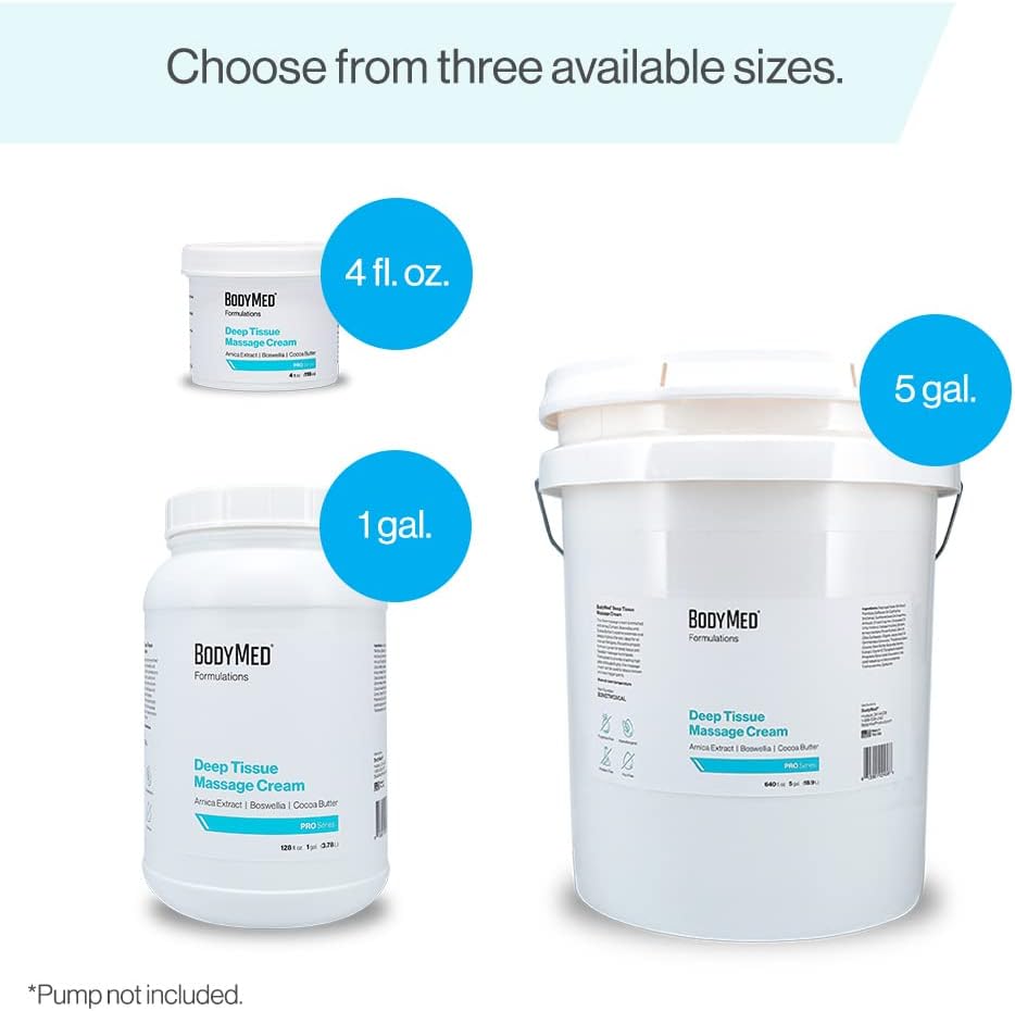 BodyMed Formulations Deep Tissue Massage Cream, 4 oz. – Fragrance-Free, All-Natural Cream for Massage Therapy – Leaping Bunny Certified – with Arnica Extract & Jojoba – Non-Staining, & Paraben Free