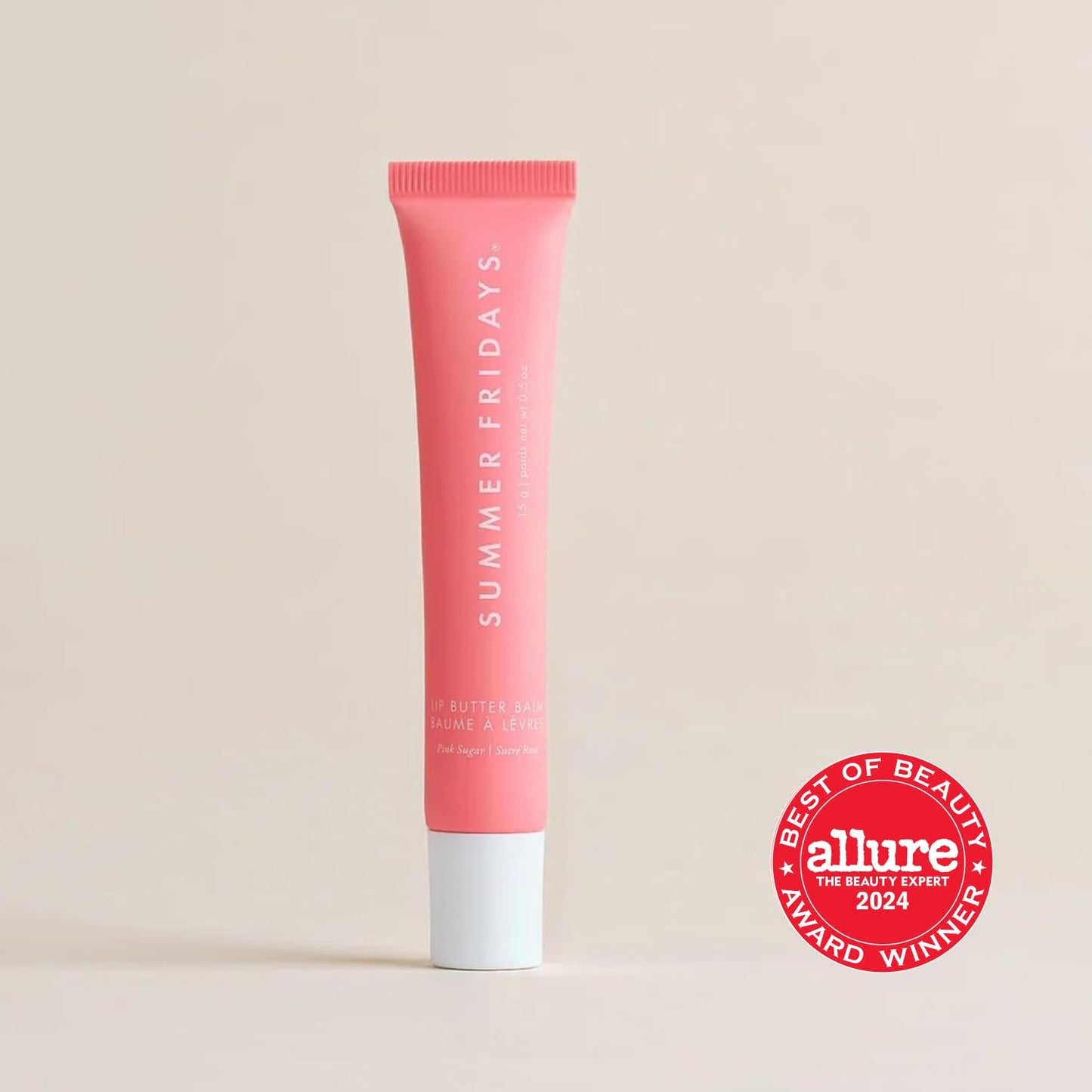 Summer Fridays Tinted Lip Butter Balm - Conditioning Vegan Lip Balm for Instant Moisture, Shine & Hydration - Sheer-Tinted, Soothing Skincare - Pink Sugar (.5 Oz)