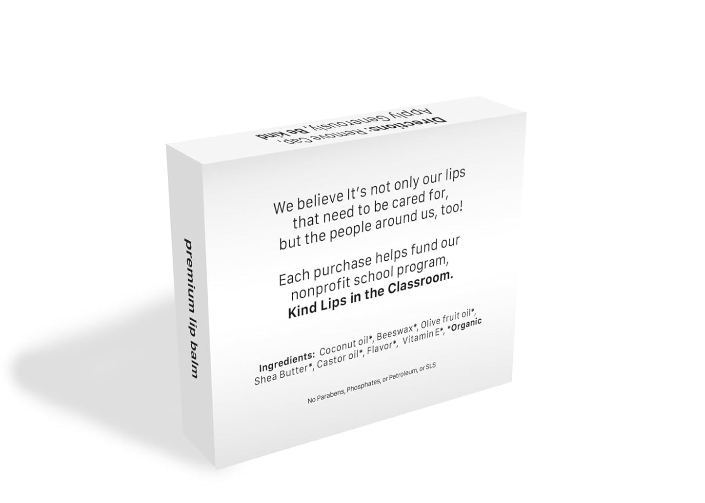 Kind Lips Variety Lip Balm 5-Pack - USDA Organic, Sweet Mint, Vanilla Lemon, Georgia Peach, Strawberry, Watermelon Gift Set | Gluten-Free, Cruelty-Free