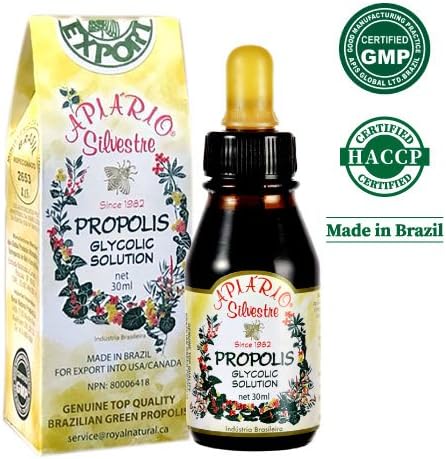 Official Distributor - 3 Bottles of Apiario Silvestre Brazilian Green Bee Propolis Liquid Glycolic Extract-Non Alcoholic, Wax Free, Sugar Free