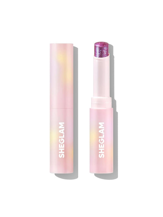 SHEGLAM Crystal Jelly Glaze Stick Eye Shadow Stick Eyeliner Brightener Pencil Crayon with Brush Easy to Blend Long Lasting Shimmer Eyeshadow-Lilac Luster