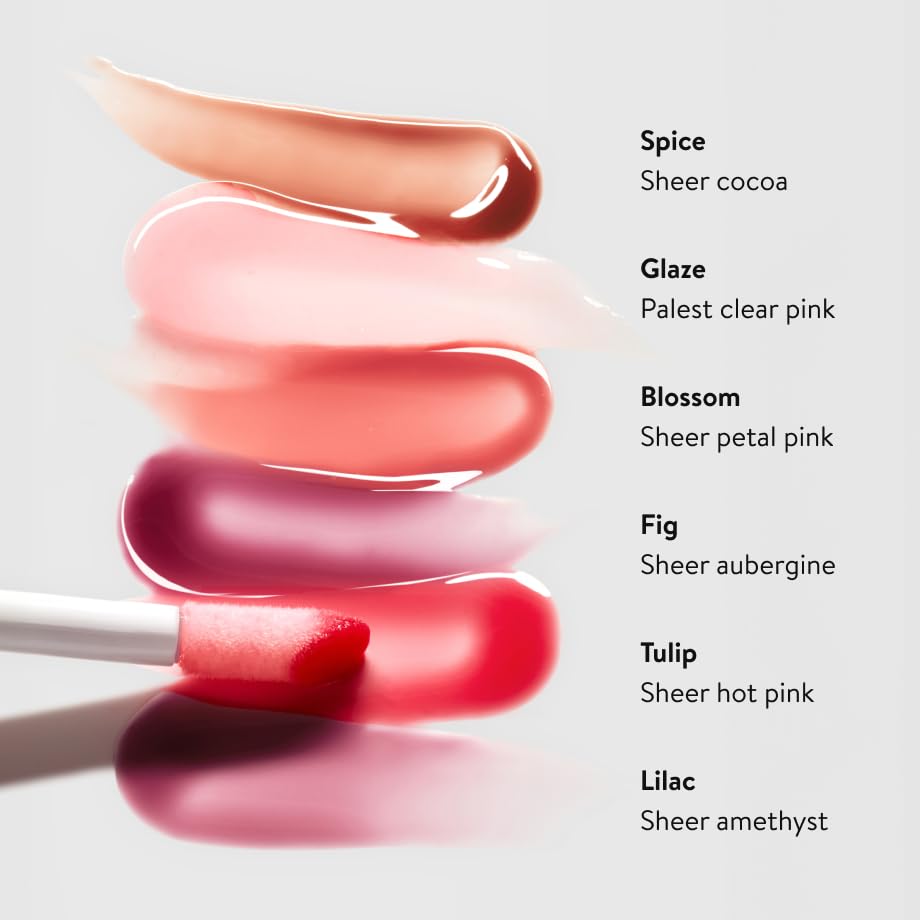 goop Beauty Hydra-Barrier Gel Gloss | Hydrating Lip Gloss to Moisturize & Plump Lips | Hyaluronic Acid & Vitamin E | Tulip - Sheer Hot Pink | 0.13 oz