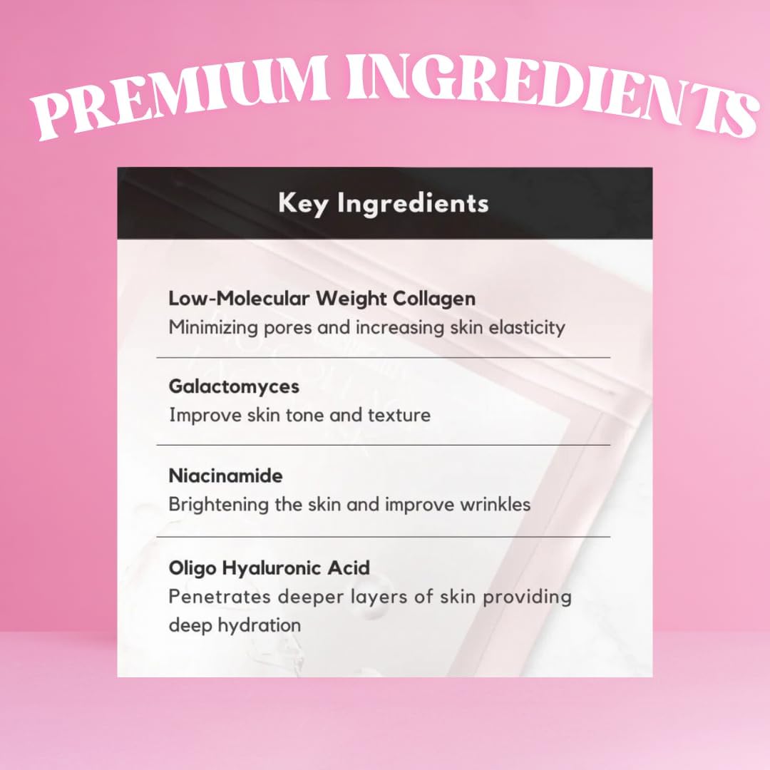 Wellnature™ The Original Overnight Deep Collagen Mask - It's Giving Glass Skin Sleep Mask - Deep Hydrating Bio-Collagen + Oligo-Hyaluronic Acid Facemask - Skincare For All Skin Types, Pack of 4