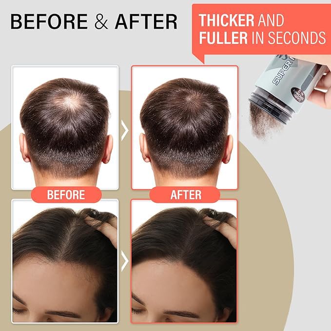 SMH Plant-Based Hair Fibers MADE IN JAPAN – Instantly Conceals Thinning Hair –Long-Lasting, Natural Look – Sweat, Water & Wind Resistant – For Men & Women (10g, Gray)