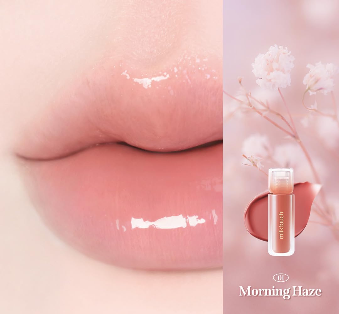 MILKTOUCH Dew Stain Sheer Lip Gloss (01 Morning Haze, 0.14 Fl Oz (Pack of 1))