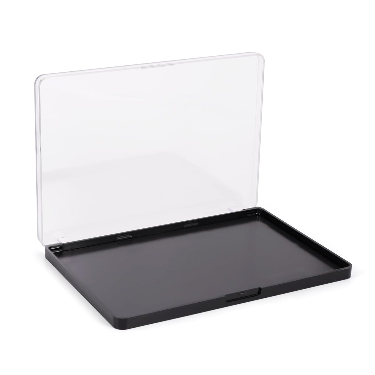 Large Empty Magnetic Eyeshadow Palette with Clear Top, Travel Makeup Organizer with 40Pcs Adhesive Metal Stickers For DIY Your Own Powder Palette (Large Palette - 7.87”x5.51”)