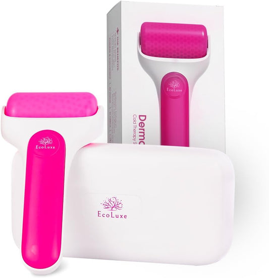 Skincare Ice Roller- Premium Facial & Eye Massage Roller with Freezer Case for Extended Cooling, Pain & Shingles Relief, Reduce Puffiness & Redness, Lymphatic Drainage, & Sun Relief