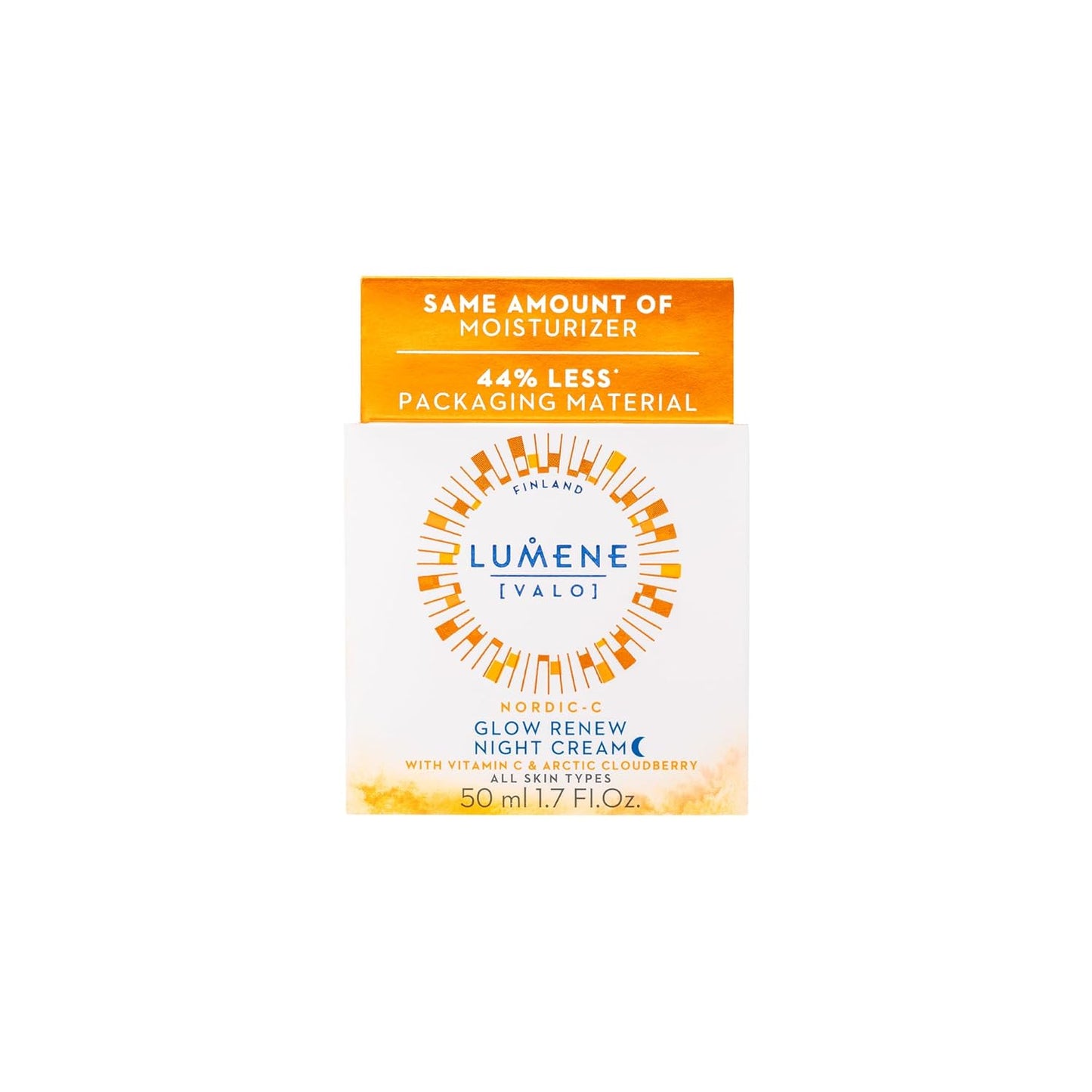 Lumene Nordic-C [Valo] Glow Renew Night Cream - Revitalizing Facial Moisturizer with Arctic Cloudberry, Hyaluronic Acid and Vitamin C - Radiance-Boosting Vegan Skin Care (1.7 oz)