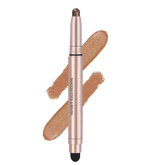 Brown Eyeshadow Stick, Smooth Cream Shimmer Single Eyeshadow Pencil, High Pigment Long Lasting Waterproof Eye Shadow Pen, Hypoallergenic Eye Highlighter Stick Create Multi-Dimensional Eyes Look 08#