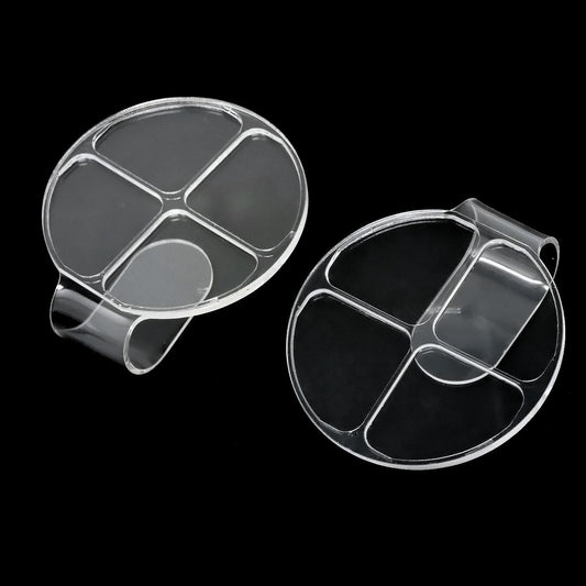 yueton 2PCS Acrylic Makeup Mixing Tray Makeup Palette Spatula Eyeshadow Makeup Hand Palette Nail Art Transparent Palette Hand Makeup Mixing Palette Cosmetic Foundation Dish for Makeup Foundation