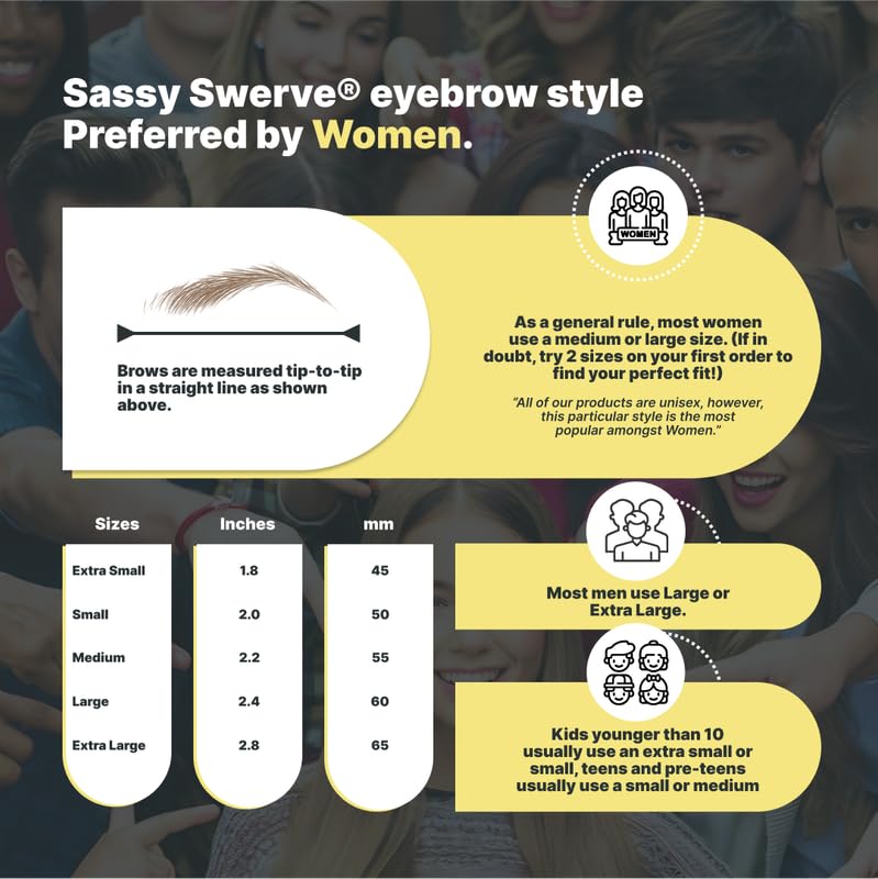 10 Pairs Medium Brown Temporary Eyebrow Tattoos, Waterproof and Smudge-Proof Medium Sassy Swerve Style Realistic Eyebrow Stickers for Women, Easy to Apply, Won't Work on Existing Brows