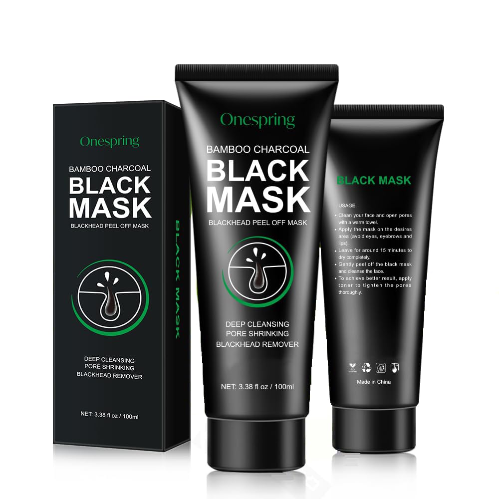 Blackhead Remover Mask, Purifying Charcoal Face Mask for Deep Cleansing Blackheads, Dirt, Pores, Excess Oil, Peel Off Black Mask for Men and Women (3.38 fl. oz)