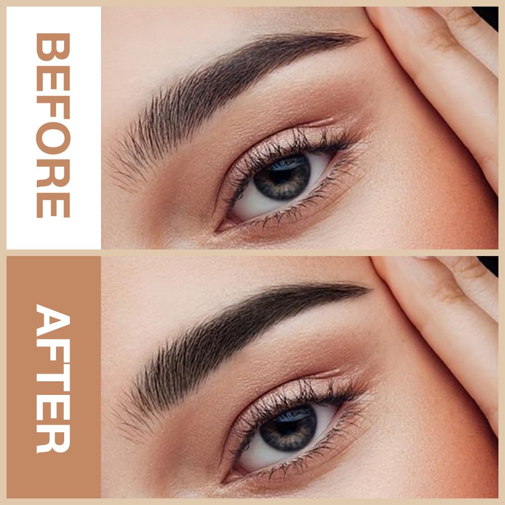 4 Pcs Ultimate Eyebrow Retractable Definer Pencils,Dual-Sided Natural Soft Textured Eyebrow Pencil for Daily Look Eyebrow Makeup,Brow Brush,Fine Tip lapiz de cejas-Black