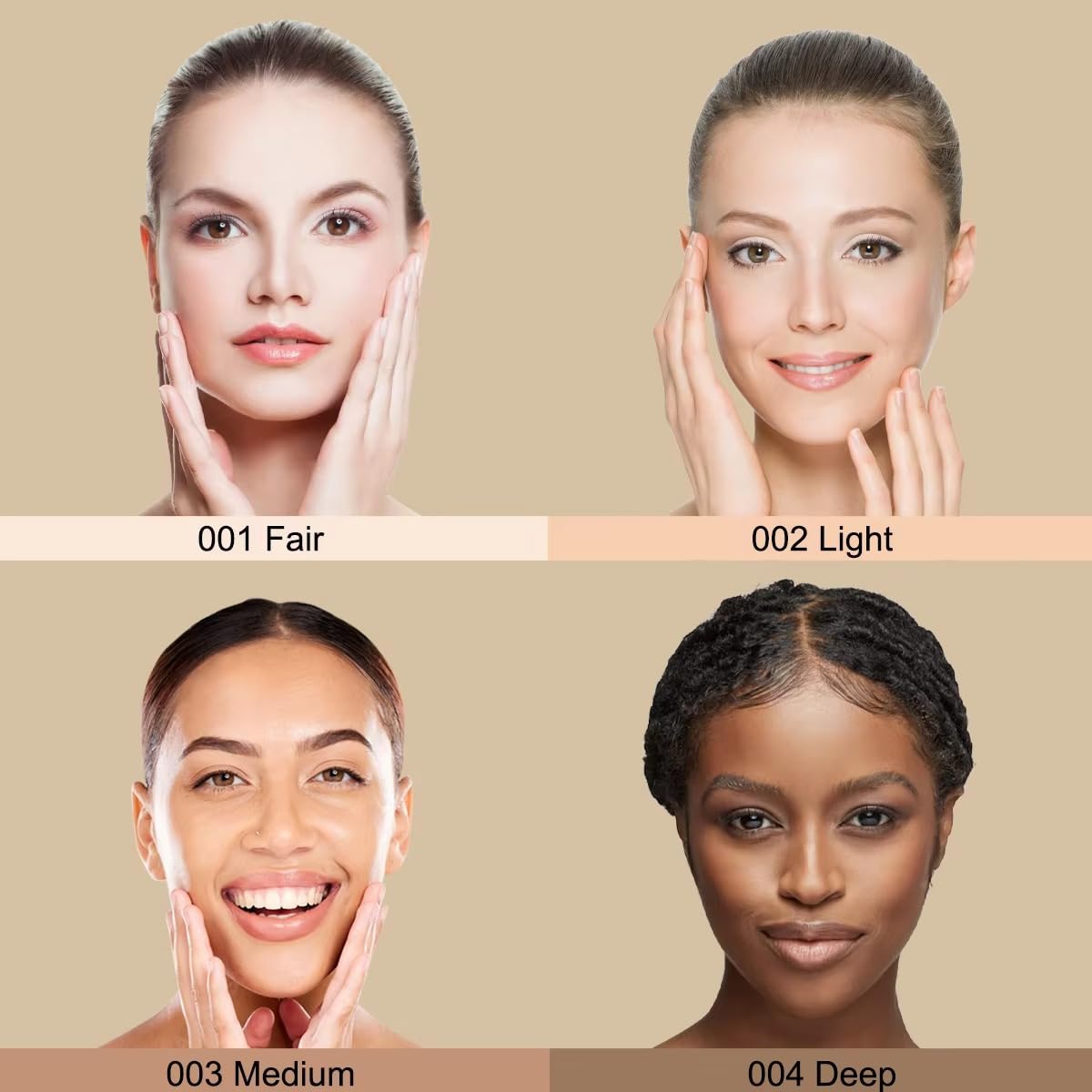 Baked Blush Highlight Bronze Powder 3-in-1 Contour Palette Sculpt Satin Silky Smooth Makeup Palettes Powder (001-Fair)