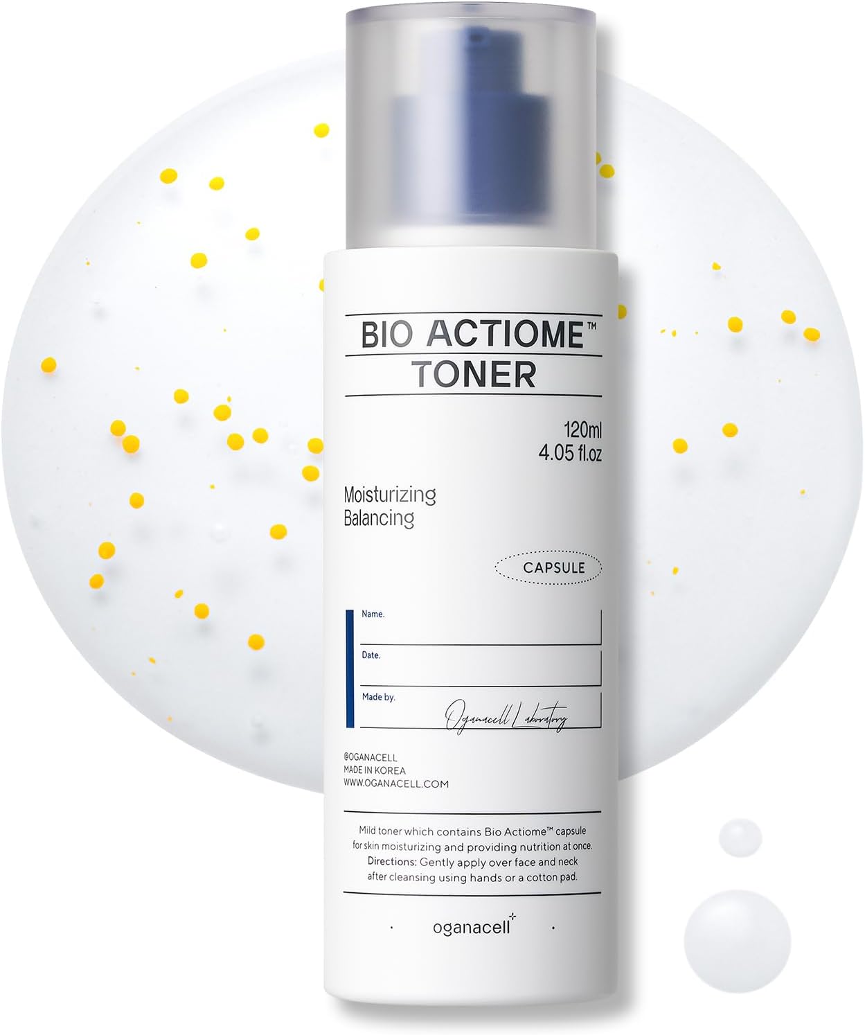 Oganacell Bio Actiome Toner with Kombucha and Probiotics | Boosts Radiance and Corrects Dark Spots | Alcohol-Free Essence for All Skin Types, Dull Complexion | 4.05 fl.oz