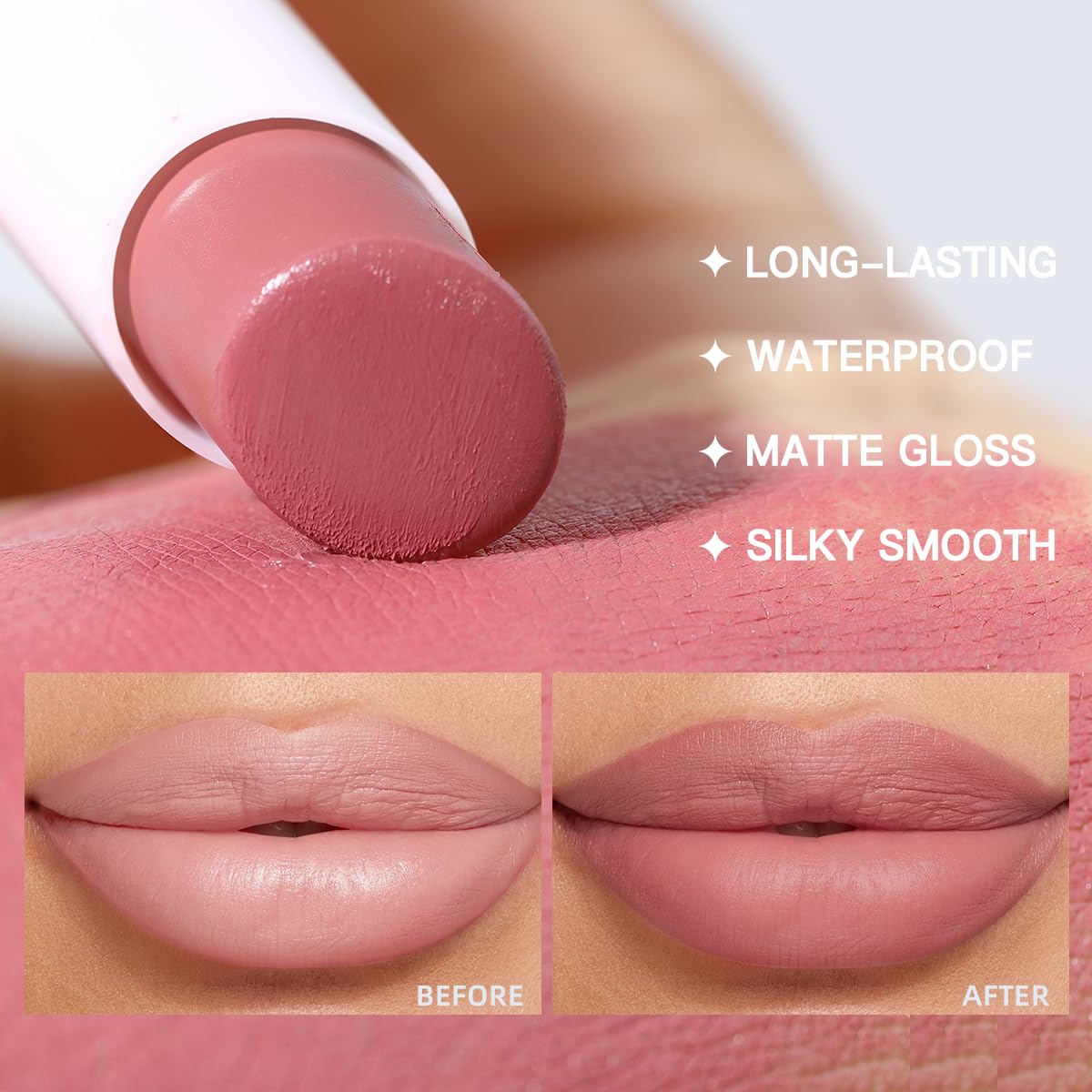 USHAS Lipstick and Lip Liner Combo Set 2 in 1 Waterproof Matte Lipstick pen for Women Lip liner Set Long Lasting with Makeup Set (S12, Pack of 1)