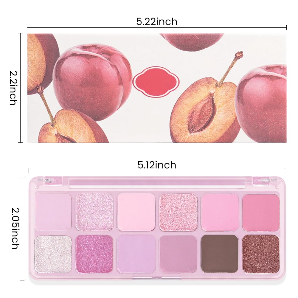 AMY'S DIARY 12Color Matte Purple Pink Eyeshadow Palette,Shimmer Eye Shadow Long-Lasting, and Highly Pigmented Elevate Your Eye Makeup