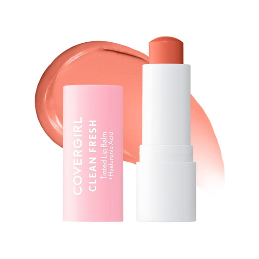 CoverGirl Clean Fresh Tinted Lip Balm, Vegan Formula, Hydrating, Natural Finish, Made for Peach, 1 Count