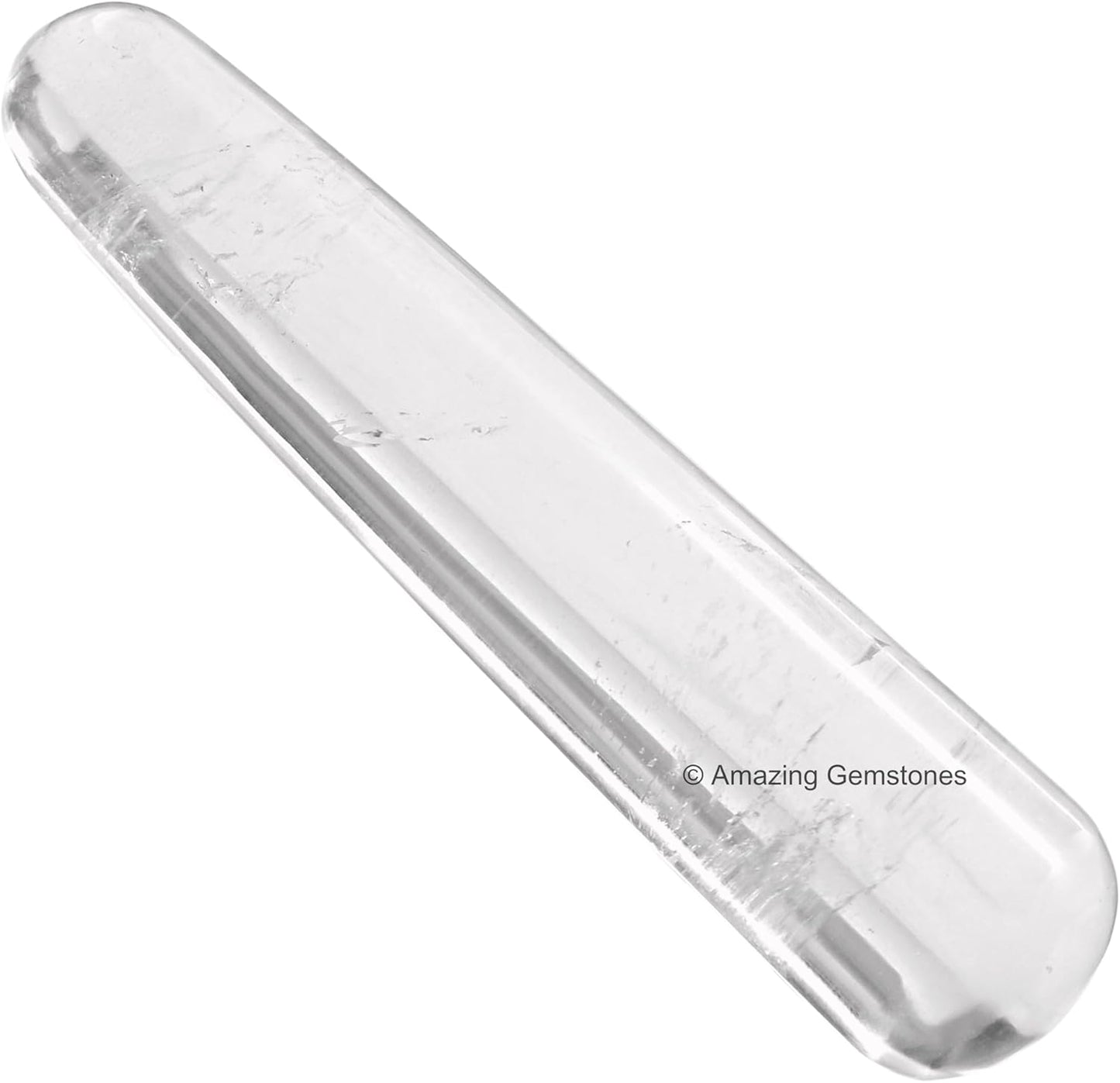 Amazing Gemstone Clear Quartz Crystal Wand Massage Stick - Pelvic Wand Gua Sha for Adults - Crystals and Healing Stones Massage Wands for Adults Gifts (Smooth)