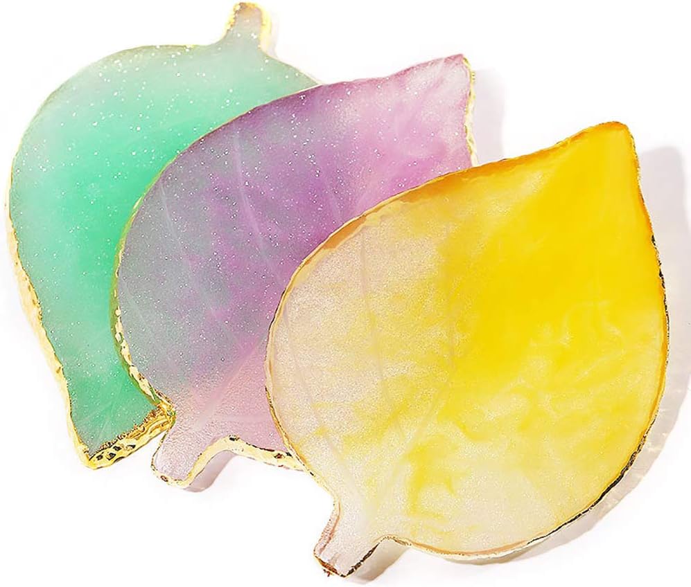 1 Pcs Leaf Resin Nail Art Palette Painting Makeup Palette Tray Cosmetic Nail Gel Polish Colors Mixing Pallet Blue