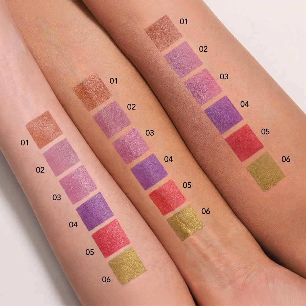 BINGBRUSH Glitter Eyeshadow Stick & Eyeliner Pencil, 4-in-1 Metallic Shimmer Cream Eyeshadow, Long-Lasting Waterproof Eye Brightener, Highly Pigmented Eye Makeup(#06-Gold Rush)