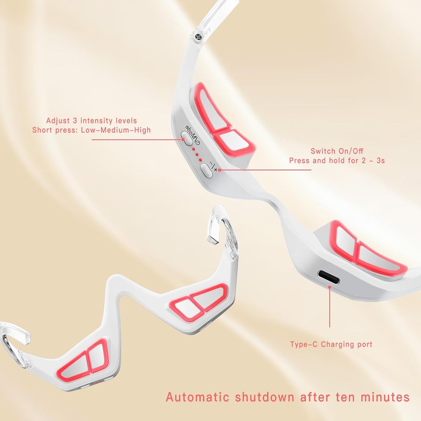 Under Eye Red Light Therapy Glasses, Red Light Therapy for Eyes Eyelift Device with Microcurrent, Under Eyes Red Light Therapy Glasses Treatment Eye Bags Dark Circles Puffiness Wrinkles Fine Lines