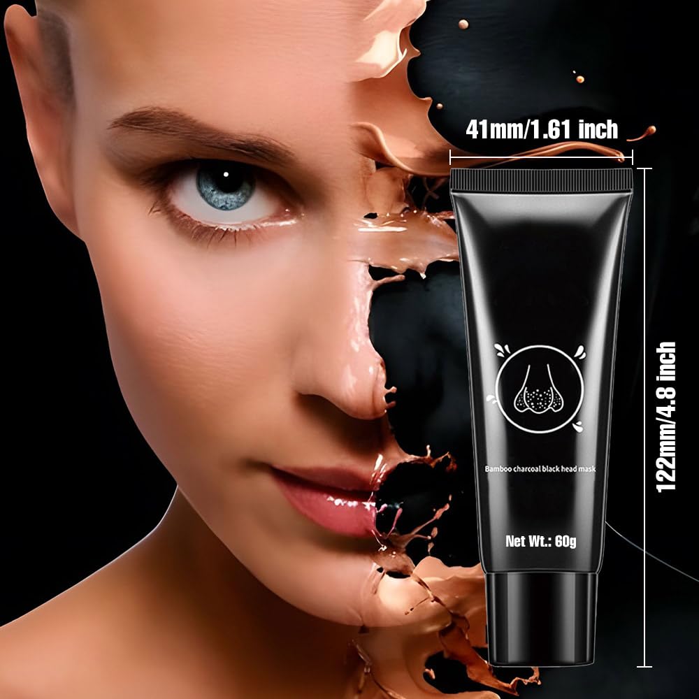 Blackhead Remover Mask, Black Activated Charcoal Face Mask Skincare Peel Off, Blackhead Peel Off Face Mask Blackheads Remover Strip Facial Mask for All Skin Types(2.1 Fl.oz)