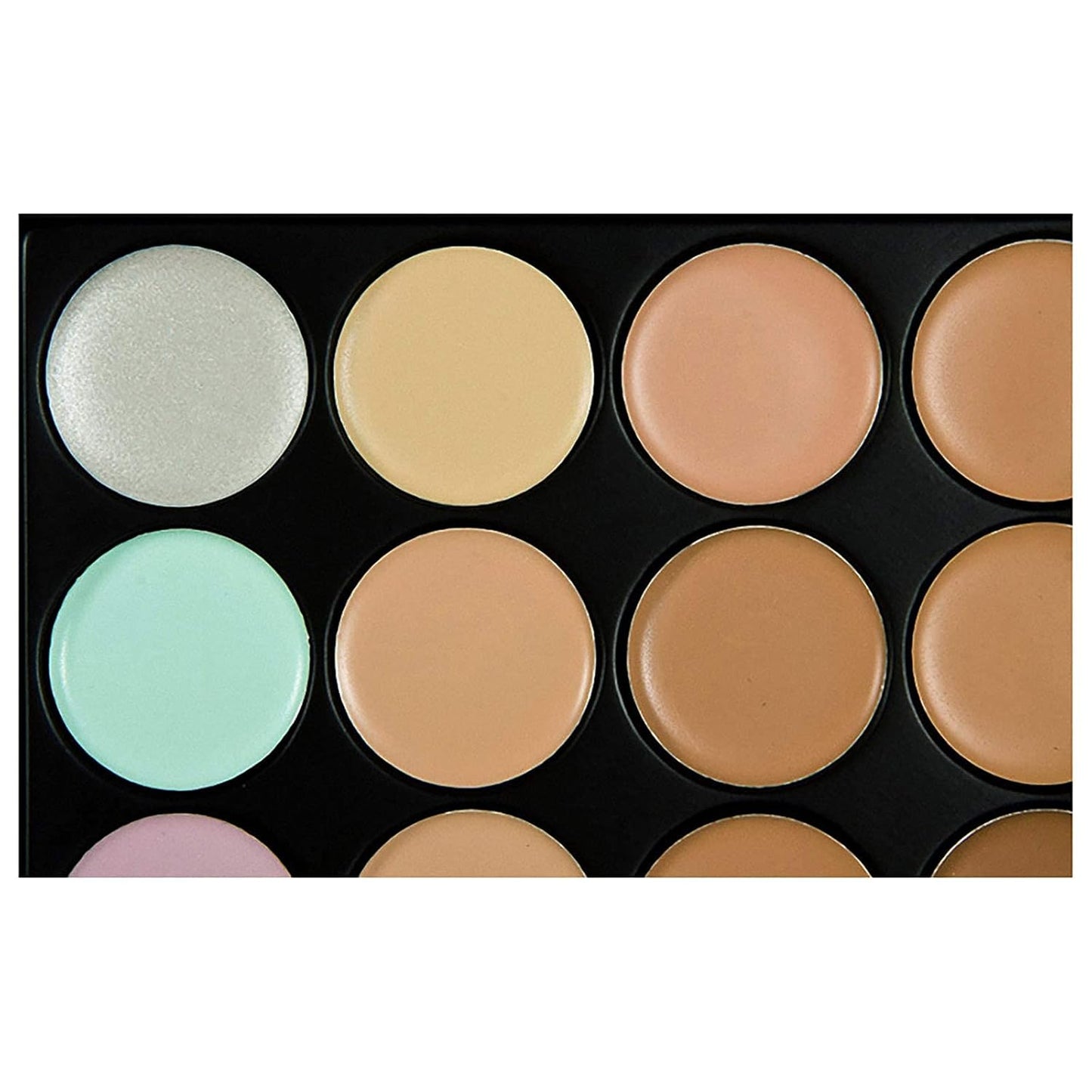 Color Correcting Concealer Palette, Bestauty 15 Colors Multi-Use Concealer Highlighting Makeup Kit with Sponge Puff Oval & Makeup Brush