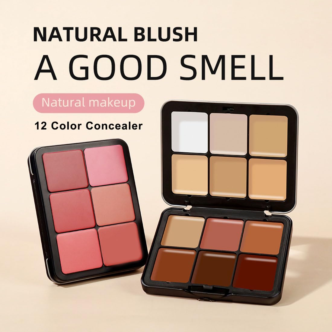 12 Colors Cream Concealer Palette, Long Lasting Full Coverage Correcting Concealer Palette Foundation Camouflage Makeup Contour Palette for or Under Eye Dark Circles, Acne Marks, Facial Spots