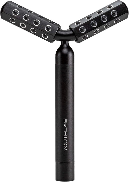 Revolution Roller - Germanium Stone Uplifting Face/Body Beauty Massage Tool/Roller/Wand for Skin Tightening/Firming, De-Puffing, Anti-Aging (Black)