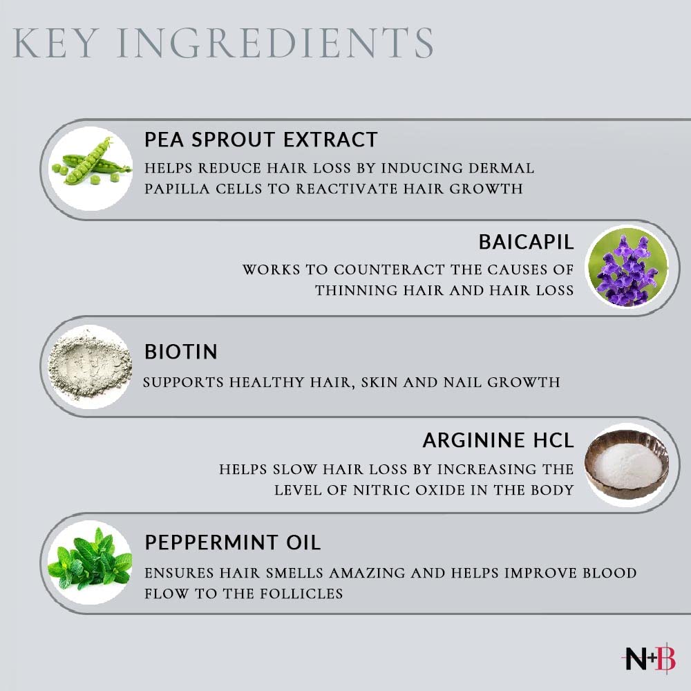 N+B Hair Growth Serum - Helps Promote Thicker, Fuller, & Healthier Hair w/Biotin, Natural-Based Formula, Helps Prevent Hair Fall & Thinning, For Women In All Hair Types - (2oz.) (6-Pack)