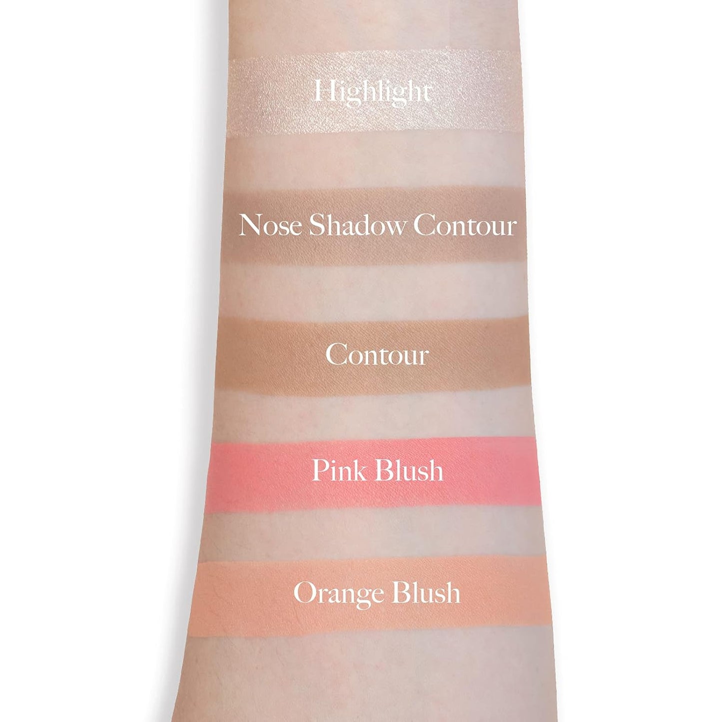 READY TO SHINE Snow Bright Contour Highlight Blush Makeup Palette - Smooth and Pigmented - Easy to Blend - Vegan and Cruelty Free - 5 Part Pressed Powder Makeup Kit - With Mirror For All Skin Types