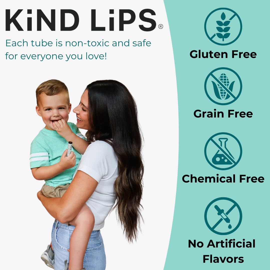 Kind Lips Lip Balm - Nourishing & Moisturizing Lip Care with Shea Butter, Beeswax & Vitamin E | Georgia Peach Flavor | 0.15 Oz (Pack of 5)