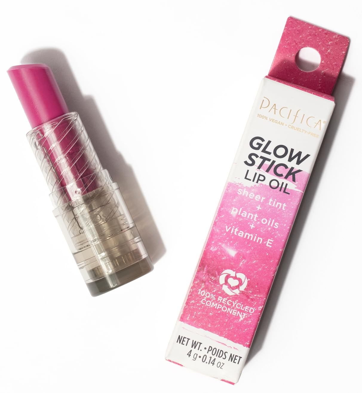 Pacifica Lipstick Oil – Glow Stick Lip Tint Oil - Hydrating Tinted Lip Balm with Vitamin E for Moisturized Lips, Sheer Tint & Natural Gloss, Vegan & Cruelty-Free, 0.14 oz (Sunrise)