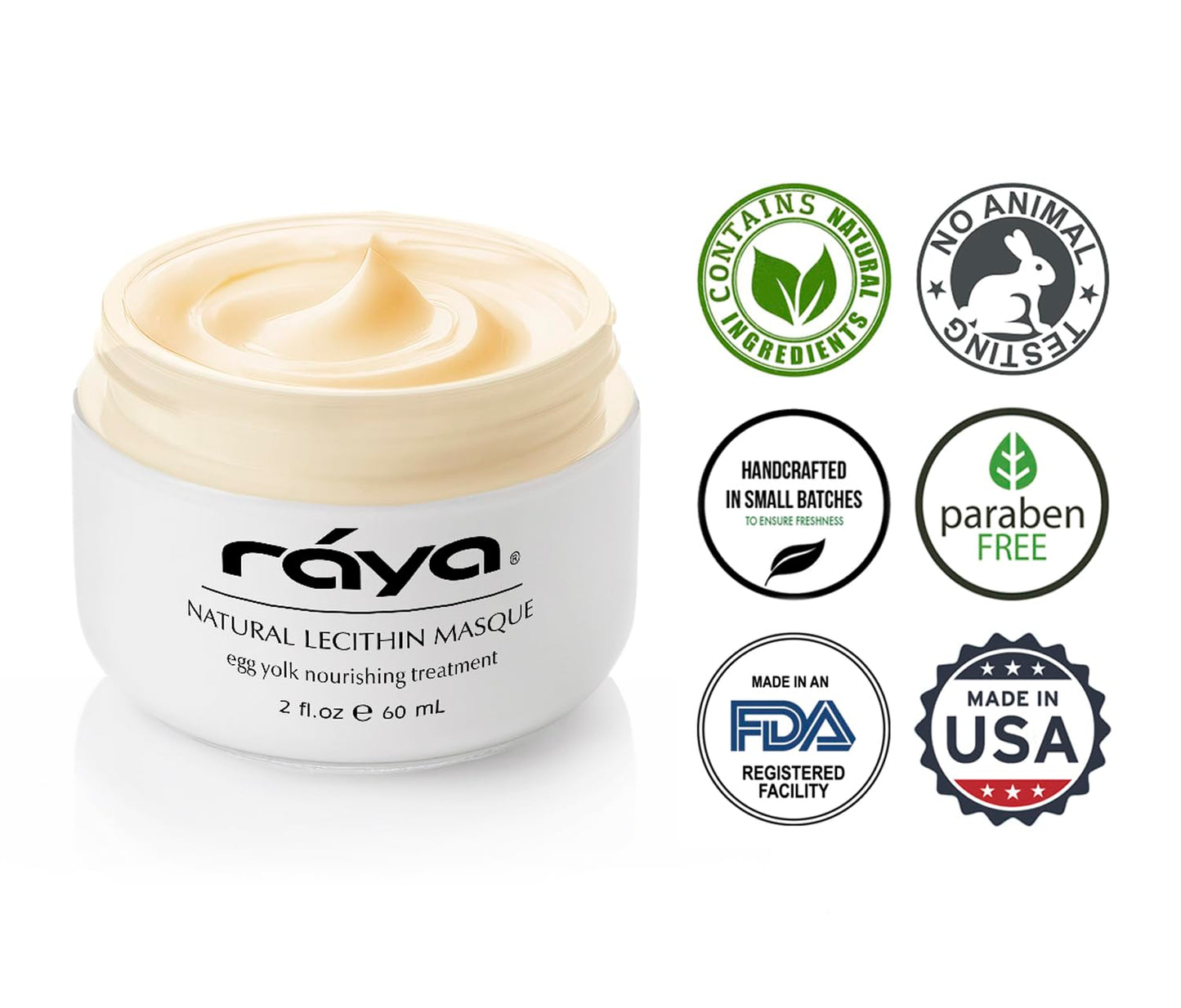 Raya Natural Lecithin Masque (601) | Nourishing Facial Treatment Mask for Dry and Combination Skin | Calms Inflammation and Minimizes Pores