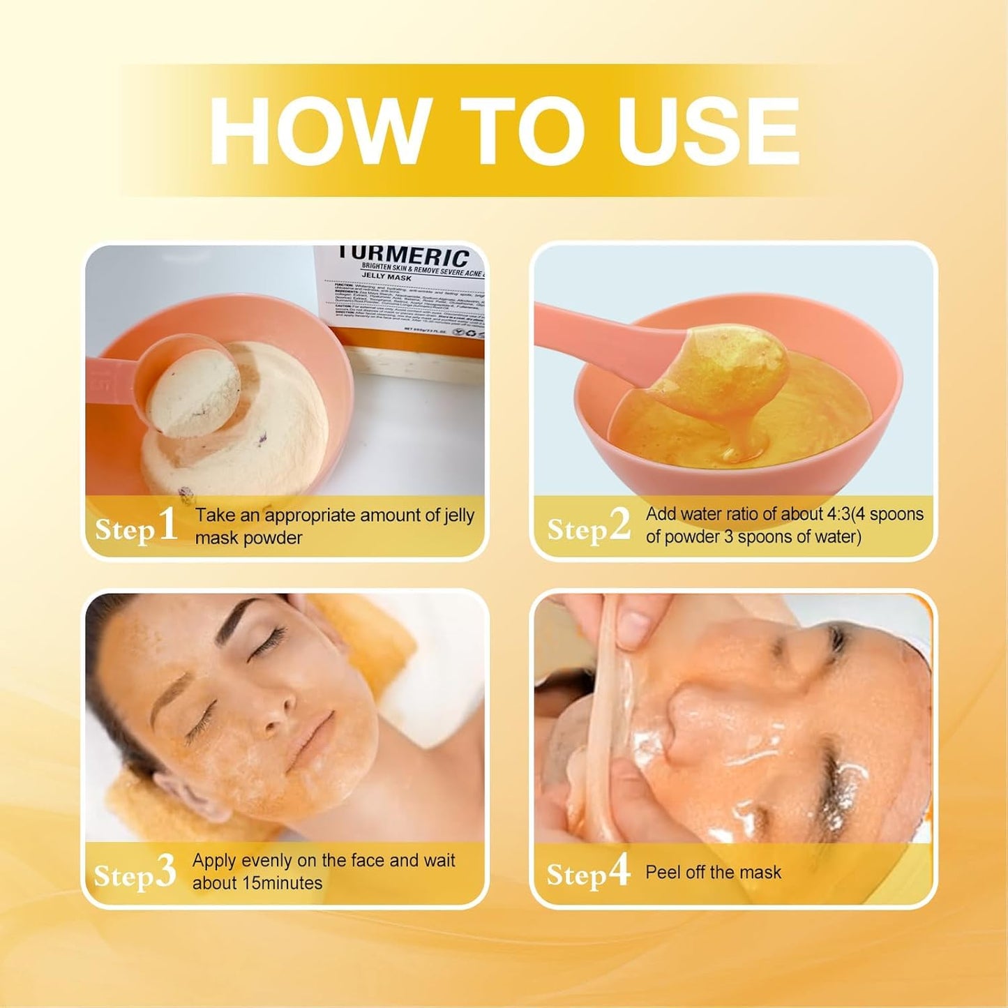 Jelly Mask for Facials Professional, Hydrating & Moisturizing Peel-Off Natural Gel Face Mask SkinCare, Professional Spa Use Jelly Face Masks, Deep Hydration & Glow 23 Fl Oz (Turmeric)