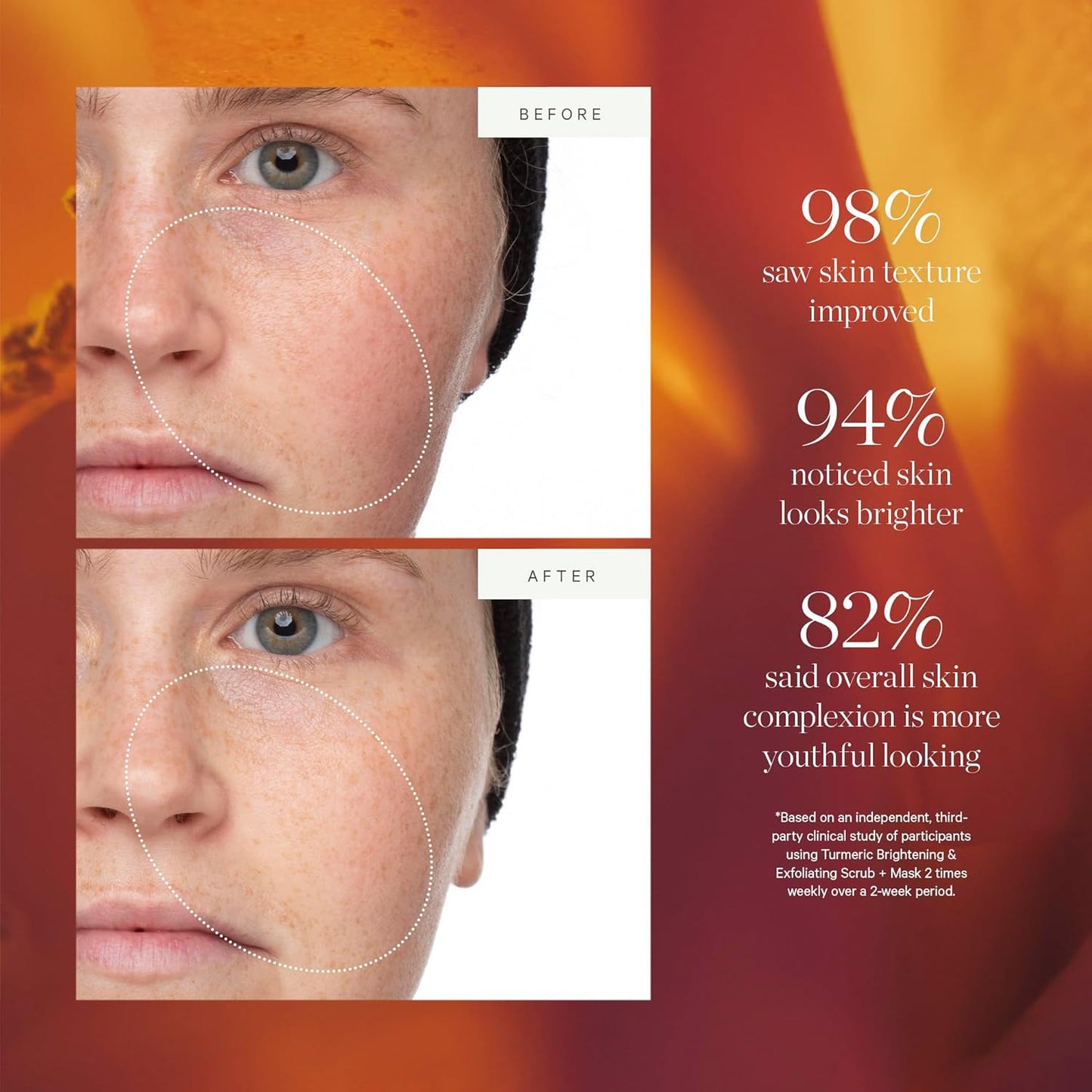 KORA Organics Turmeric Brightening & Exfoliating Mask, Multi-Use Facial Scrub, Polish & Illuminate, Certified Organic Exfoliating Face Mask, Cruelty Free, 1.01 fl oz - Face Scrub