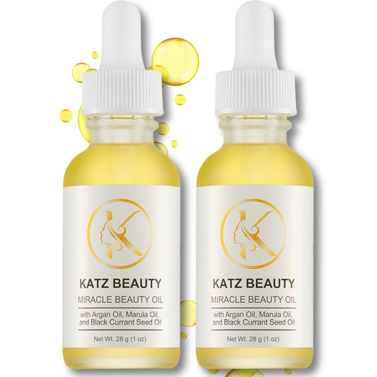 Katz Beauty Miracle Beauty Oil - Hydrating Face Oil with Jojoba, Argan & Marula Oil for Anti-Aging Glow, Non-Comedogenic (Pack of 2)