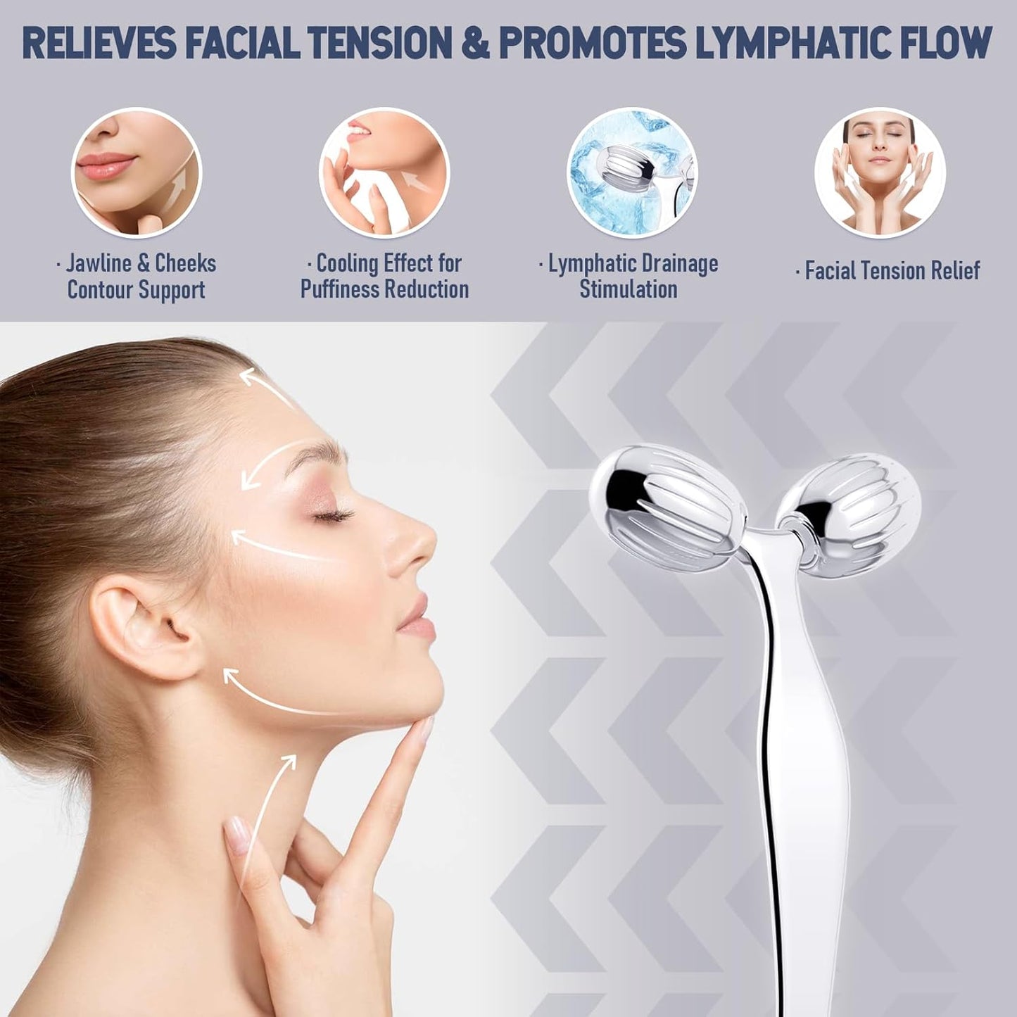 Pain Relief Massage Tool Set – Stainless Steel Gua Sha Scraper & Dual-Ended Face Roller for Muscle Tension, Circulation, and Myofascial Therapy – External Use for Jaw, Neck, Shoulders & Body Recovery