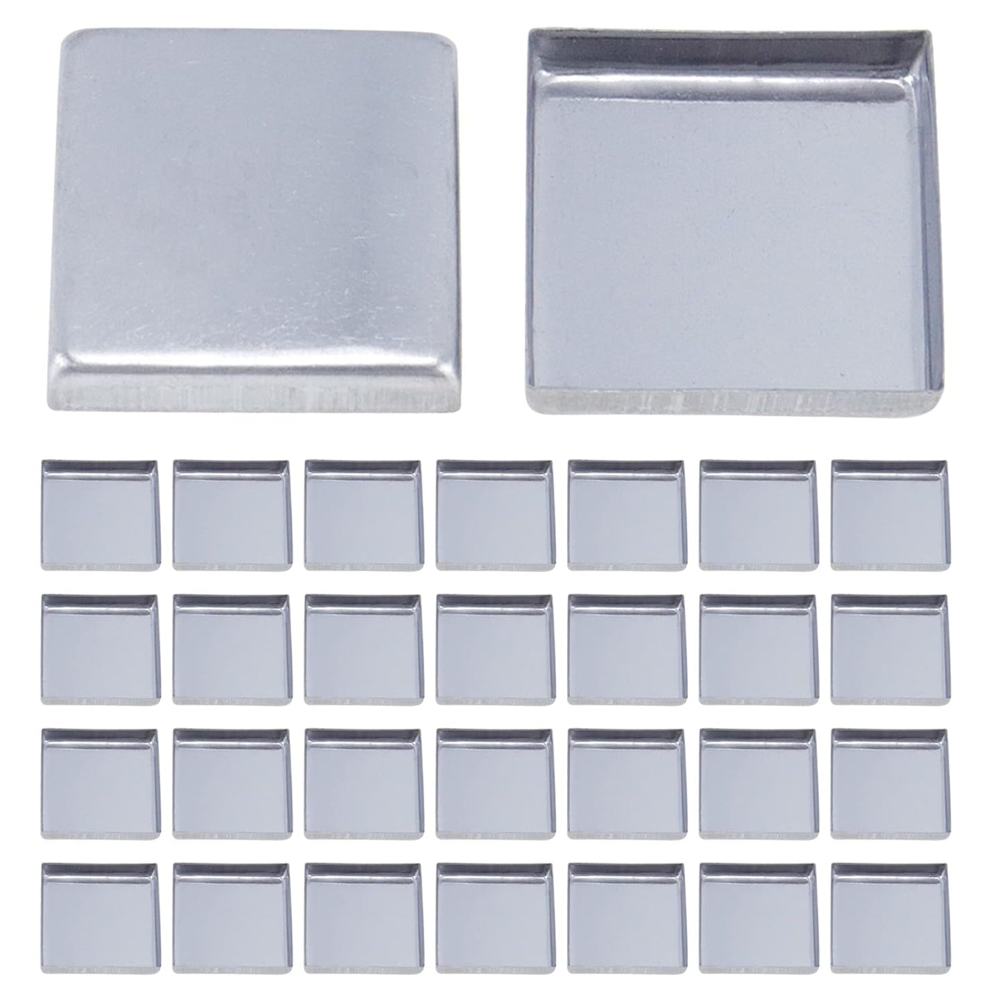 Pack of 30 Empty Square Metal Pans 26mm Eyeshadow Palette Pans Replacement for Magnets Makeup Palettes (3mm Height)