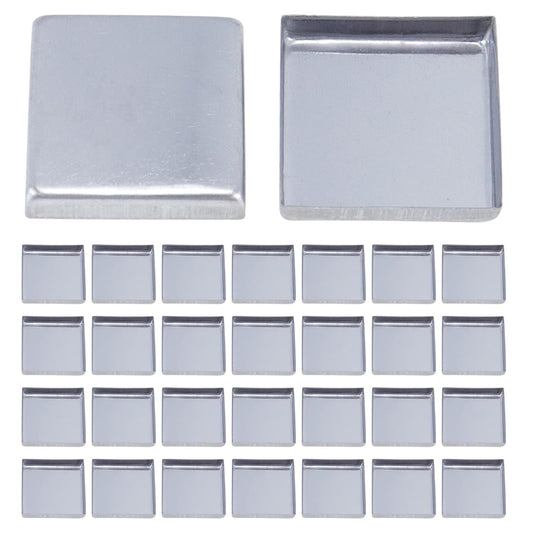 Pack of 30 Empty Square Metal Pans 26mm Eyeshadow Palette Pans Replacement for Magnets Makeup Palettes (3mm Height)