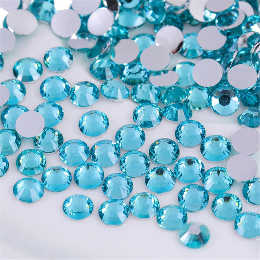 1000 Pieces SS20 5mm Flatback Rhinestones Clear Glass Round Gems Crystals for Nail Art DIY Crafts Clothes Shoes Bags （Crystal Blue）