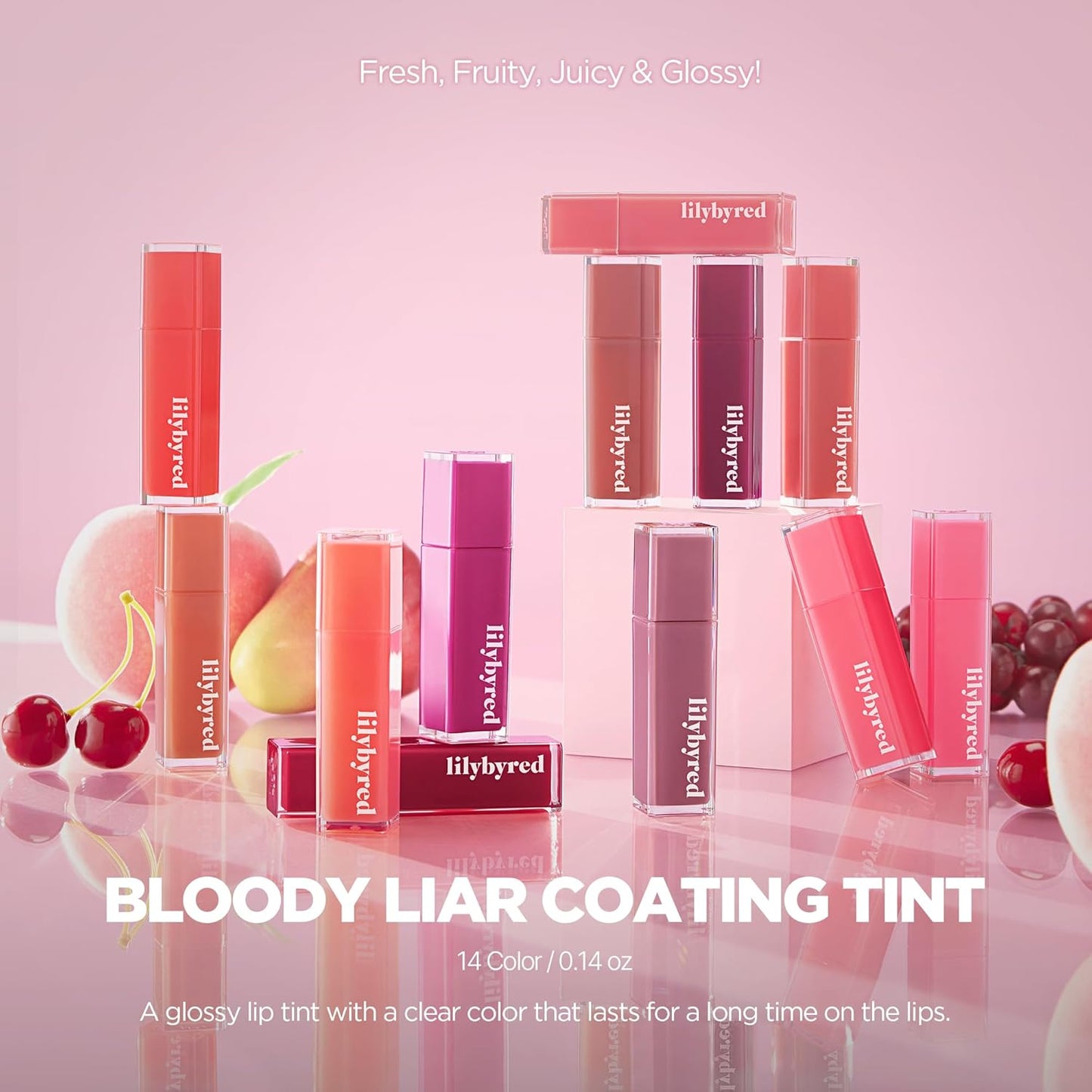 lilybyred Bloody Liar Coating Tint | Korean Glossy Lip Stain, Vivid & Juicy Color, Syrupy Shine, Moisturizing, Long-Lasting & Smudge-Proof, Non-Sticky, Lightweight, 0.14 oz. (20 Something Cherry)