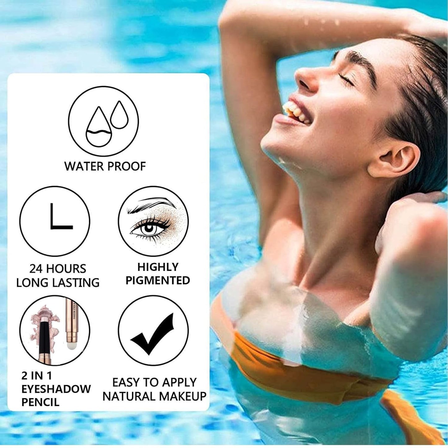 Waterproof Hypoallergenic Eyeshadow Pencil in Orchid Shimmer #09