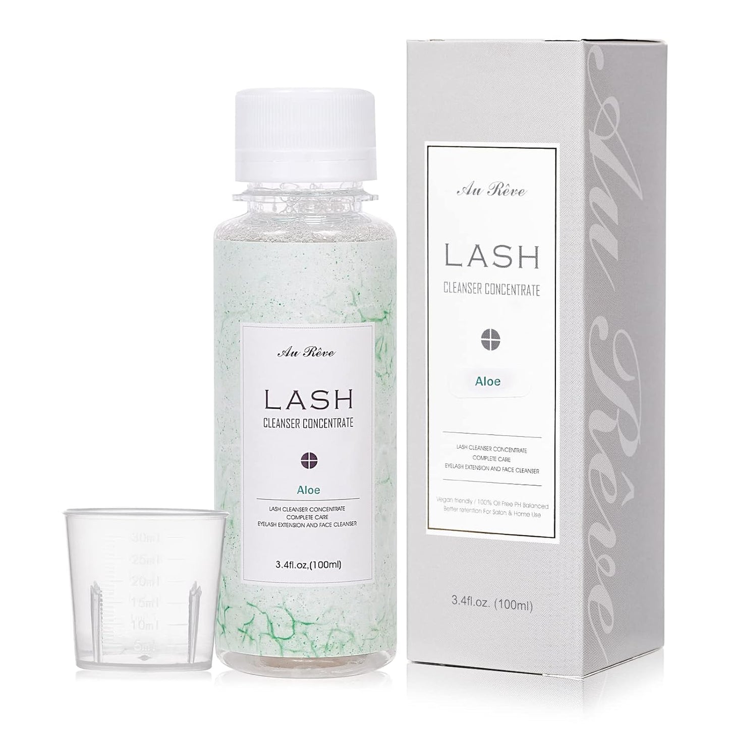 Eyelash Cleanser Concentrate 100ml Lash Extension Shampoo Oil-Free Eyelash Extension Shampoo with Salon Home Care -Makes 20 Bottles 60ml Lash Shampoo, Aloe